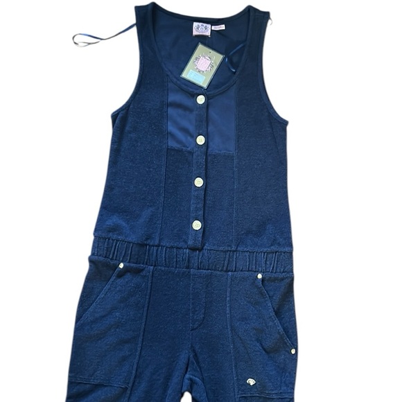 Y2K Juicy Couture Blue Jumpsuit.Terry cloth material,sleeveless,utility pockets - Picture 6 of 16